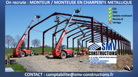 SMV CONSTRUCTIONS RECRUTE