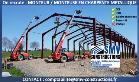 SMV CONSTRUCTIONS RECRUTE